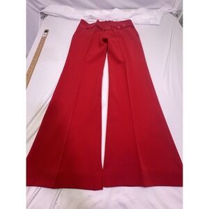 Lily K 80's Vintage Pants Red Bow Red Pants Wide Legs Christmas Boho Sz Large
